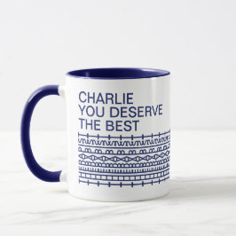 Caneca Você Merece a Melhor Mensagem Secreta, Nome, Azul