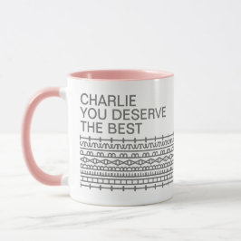 Caneca Você Merece a Melhor Mensagem Secreta, Nome, Cinza