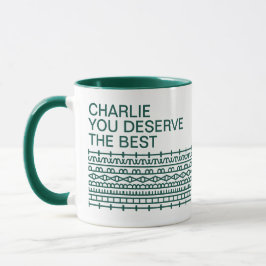 Caneca Você Merece a Melhor Mensagem Secreta, Nome, Verde
