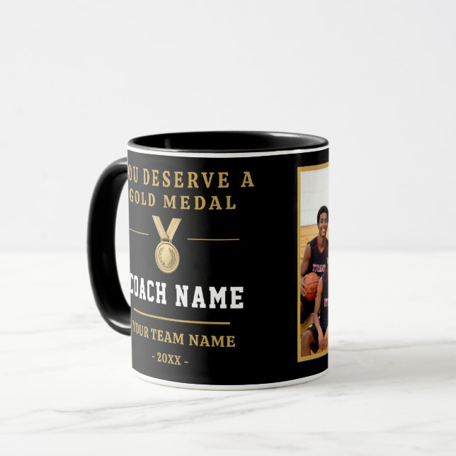 Caneca Você Merece uma Medalha Foto da Equipe Treinadora  (Frente Esquerda)