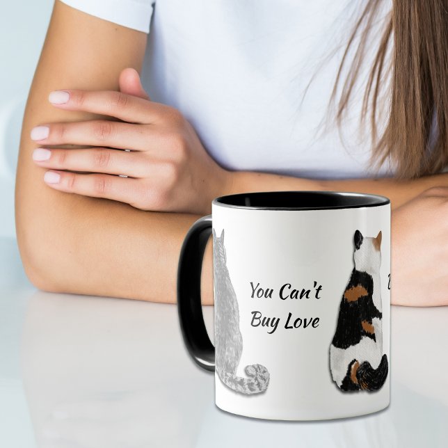 Caneca Você não pode Comprar amar o resgate de gatos (Criador carregado)