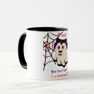 Caneca Você não pode me assustar Eu sou Dracula Boo Black