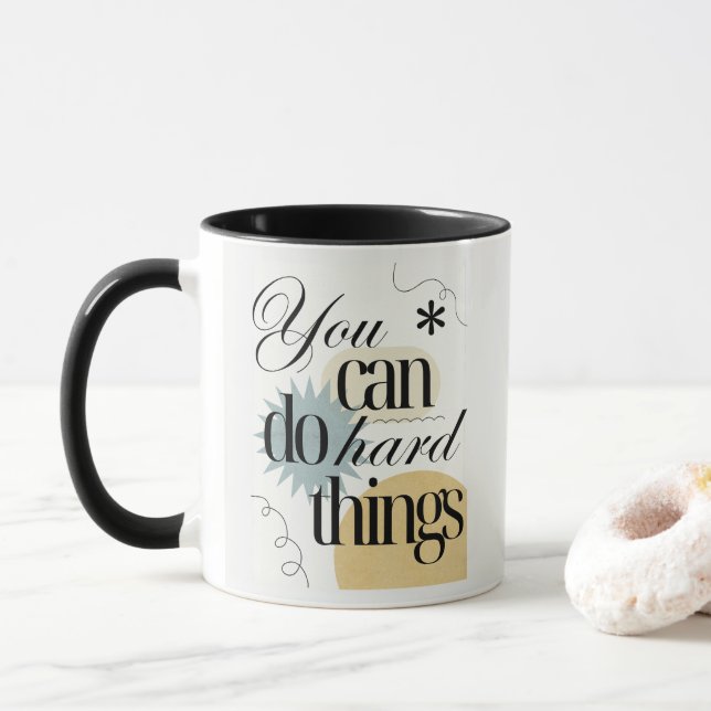 Caneca Você pode fazer coisas de duro Inspiração (Com Donut)