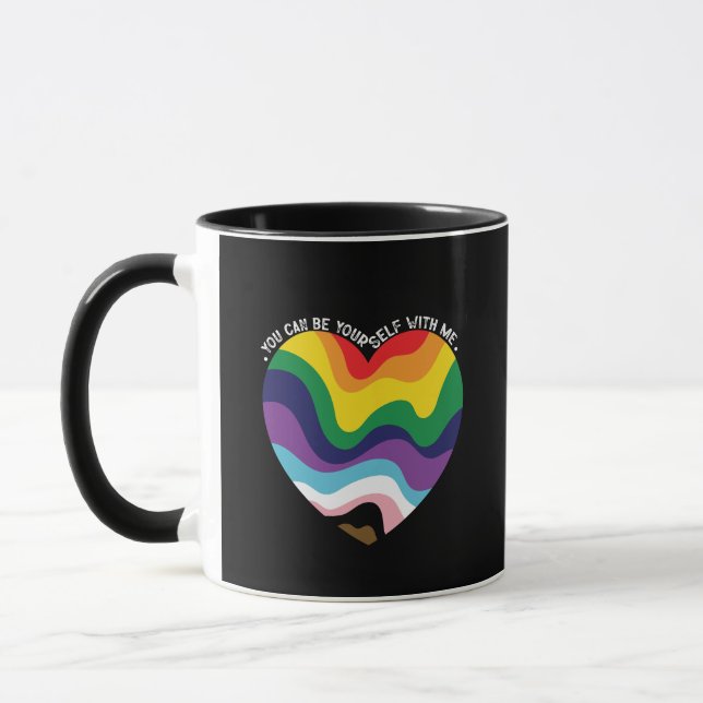 Caneca Você Pode Ser Você Mesmo Comigo LGBT Transgênero G (Esquerda)