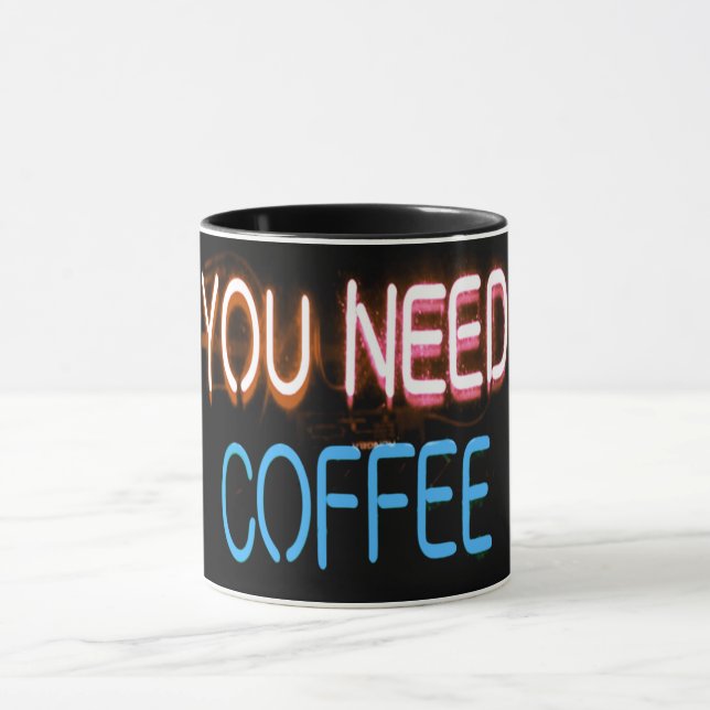 Caneca Você precisa de café, Caffine Neon Sign (Centro)