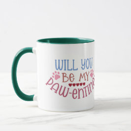 Caneca Você será meu Pawentine? Namorados do cão H