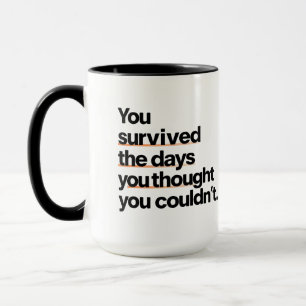 Caneca Você Sobreviveu: Impressão de Cotação de Sobrevivê
