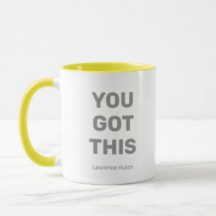 Caneca Você tem essa Cinza mínima e branca personalizada