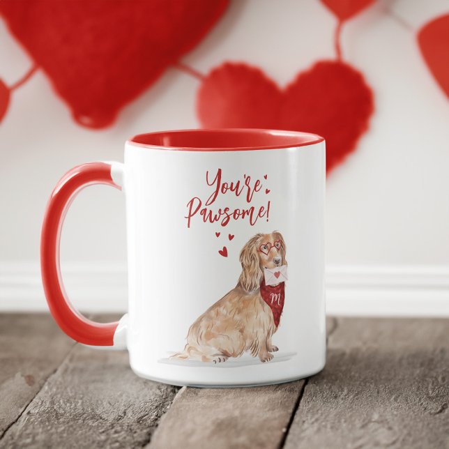 Caneca Vocês são Dias de os namorados de coquetel coqueir (You're Pawsome Cocker Spaniel Valentines Mug)