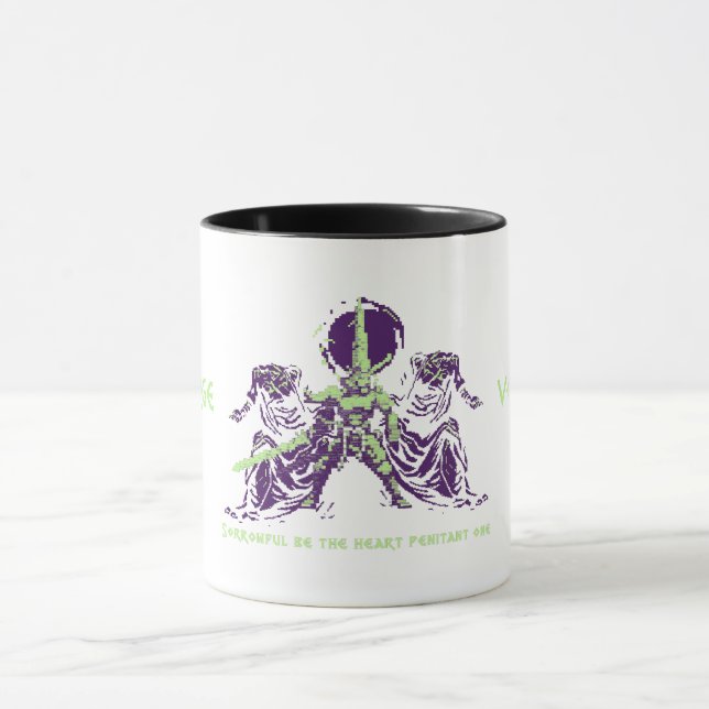 Caneca Voidforge "Penitente" Arte Pixel Dark Fantasy Mu (Centro)