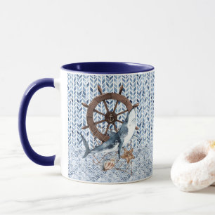 Caneca Volante e tubarão do navio