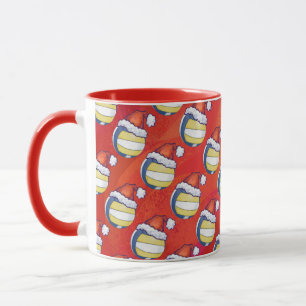 Caneca Voleibol com chapéu de Natal