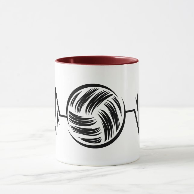 Caneca Voleibol engraçado da escova de pintura - ritmo (Centro)