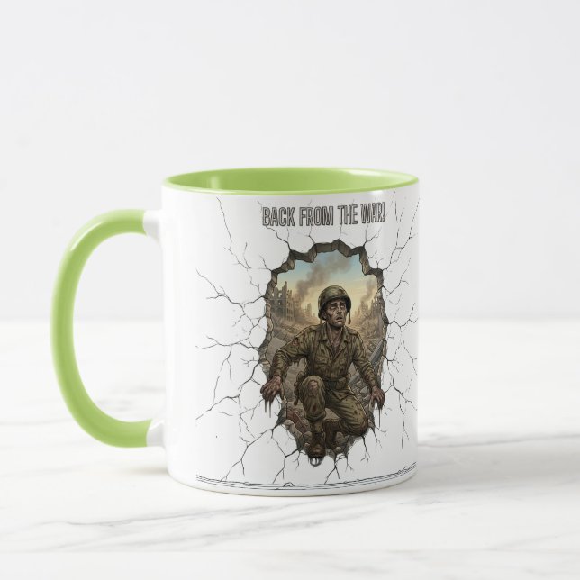 Caneca Voltando da Guerra Soldado Dupla Exposição Café M (Esquerda)
