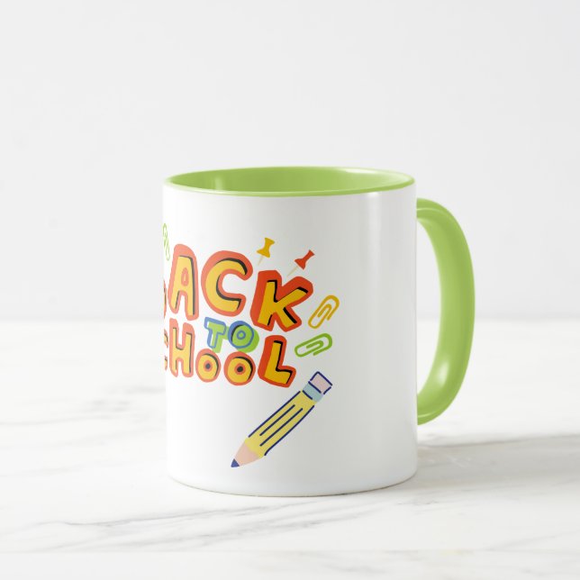 Caneca Voltar ao Combustível Escolar | Modo de Estudo Ati (Frente Esquerda)
