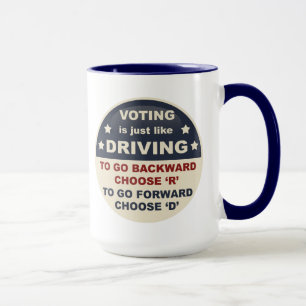 Caneca Votar é apenas como a condução