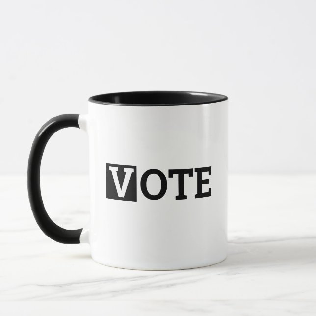 Caneca VOTE! Designs de uma palavra (Esquerda)
