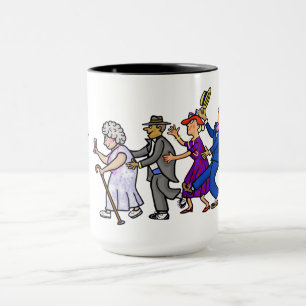 Caneca Vovó com Cane Liderando Conga Line Mug