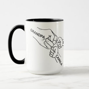 Caneca Vovô Fist Bump Mug, Vovô Mug Com Nomes, Gra