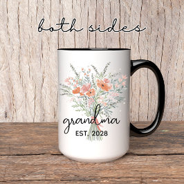 Caneca Vovó Floral Personalizada Mug, presente para o Dia