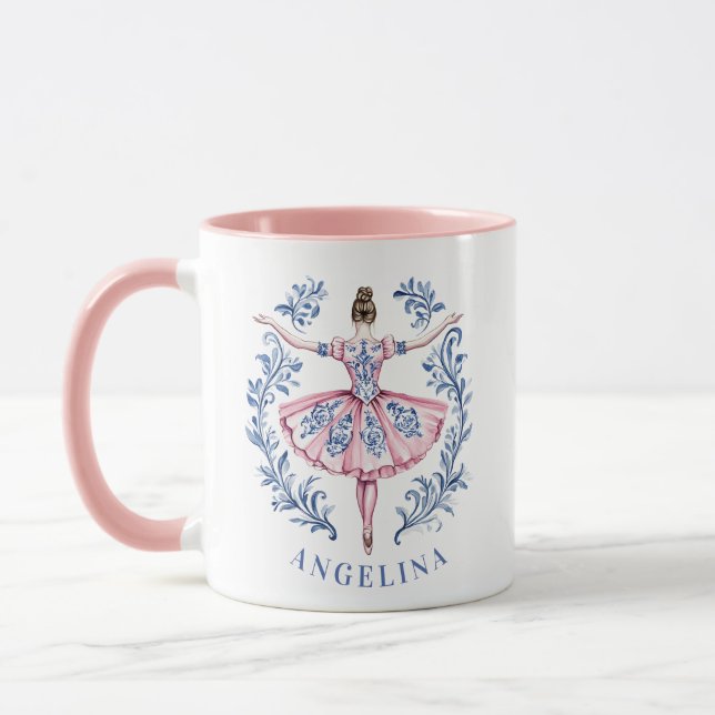 Caneca Vovô Natal Damask Ballerina (Esquerda)