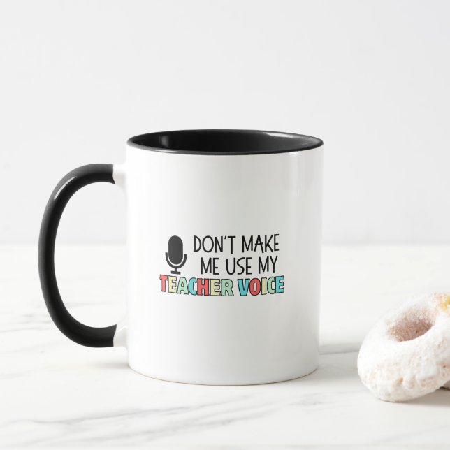 Caneca Voz de Professor, Citação engraçada de professor (Com Donut)