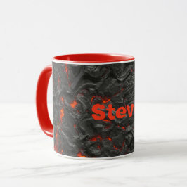Caneca vulcão de lava Molten preto e vermelho