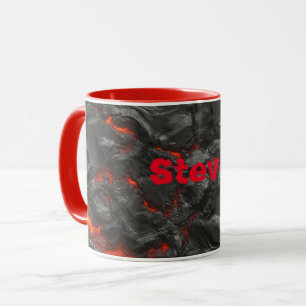 Caneca vulcão de lava Molten preto e vermelho