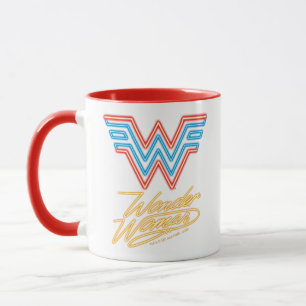 Caneca W84   Logotipo Neon Light da Mulher Maravilha