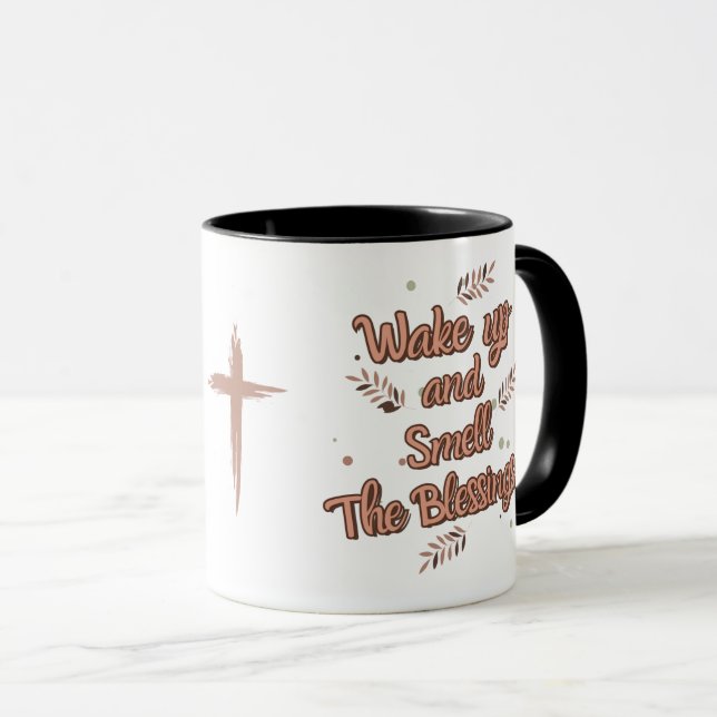 Caneca Wake Up and Smell the Blessings (Frente Esquerda)