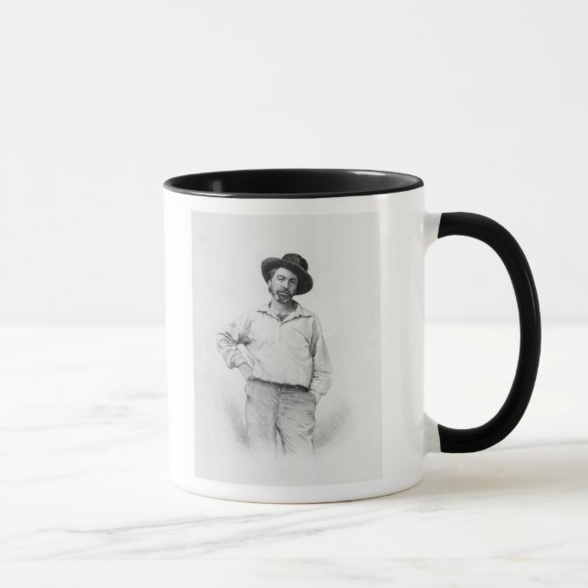 Caneca Walt Whitman, frontispiece 'às folhas de (Direita)
