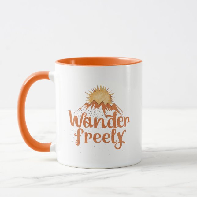 Caneca Wander Freely Nature Travel Hiking Quote (Esquerda)