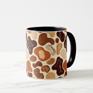 Caneca Warm Neutral Abstract Mug – Modern Organic Pattern