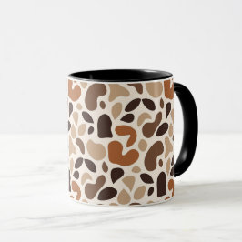Caneca Warm Neutral Abstract Mug – Modern Organic Pattern