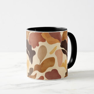 Caneca Warm Neutral Abstract Mug – Modern Organic Pattern