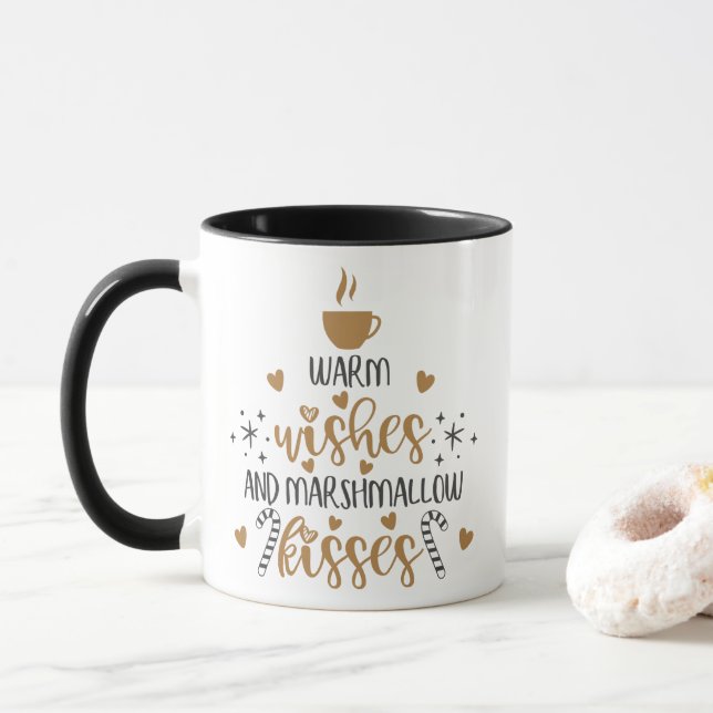 Caneca Warm Wishes and Marshmallow Kisses (Com Donut)