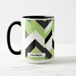 Caneca Wasabi Verde Chevron Geométrico Ousado