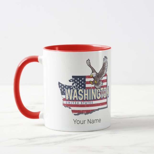 Caneca Washington State United States Map USA Souvenir (Esquerda)