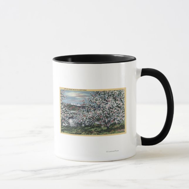 Caneca Washington - Vista das Árvores de Maçã no Flor (Direita)