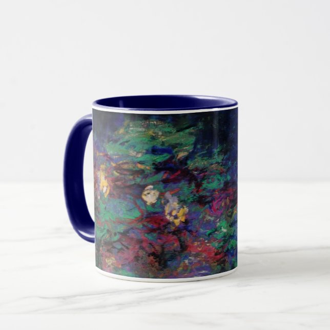 Caneca WATER LILIES VERDE POND Claude Monet Dark Floral (Frente Esquerda)