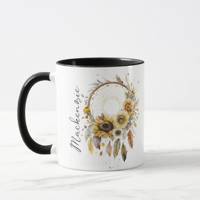 Caneca Watercolor Boho Dreamcatcher (Esquerda)