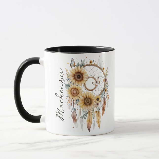 Caneca Watercolor Boho Dreamcatcher (Esquerda)