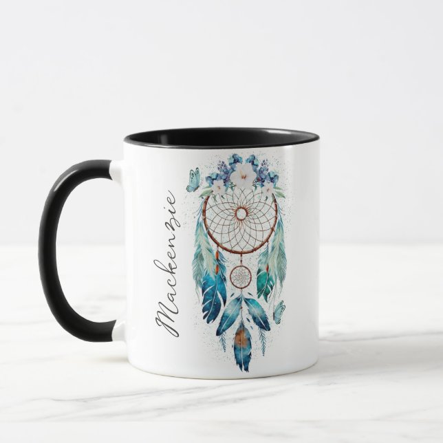 Caneca Watercolor Boho Dreamcatcher (Esquerda)