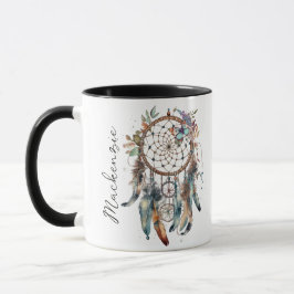 Caneca Watercolor Boho Dreamcatcher