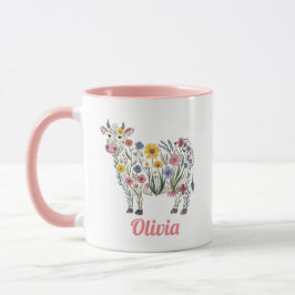 Caneca Watercolor Flores Selvagens sob a forma de uma Vac