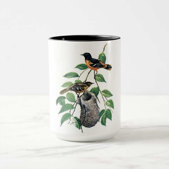 Caneca Watercolor Oriole Birds (Centro)