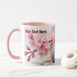 Caneca Watercolor Sakura Cherry Blossom Mug