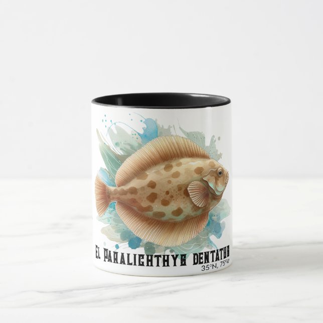 Caneca Watercolor Series: Flounder/Flatfish (Centro)