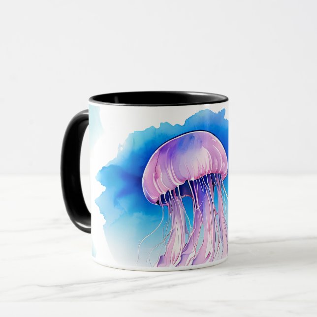 Caneca Watercolor Series: Jellyfish (Frente Esquerda)