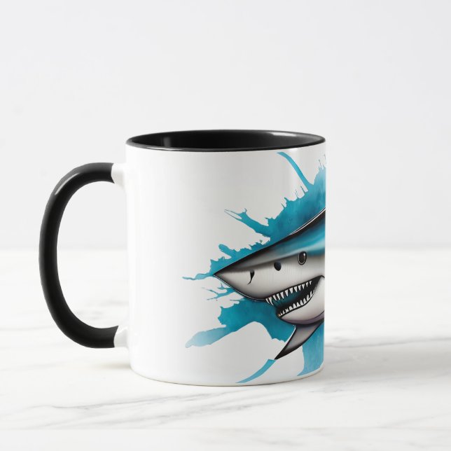 Caneca Watercolor Series: Shark (Esquerda)